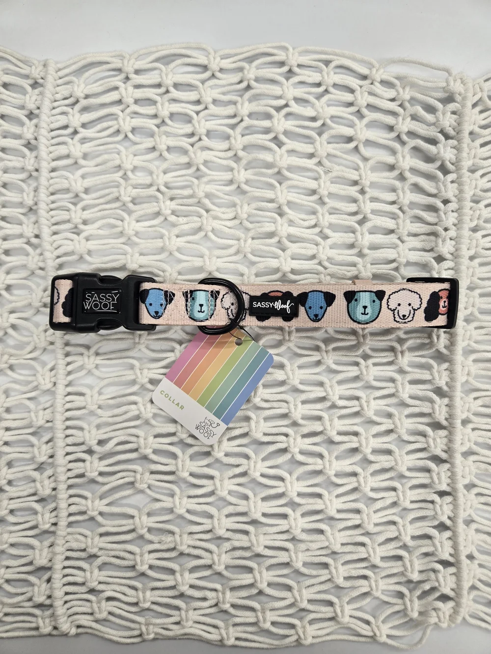 Sassy Woof Pink Dog Face Pattern Collar